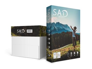 Папір для принтера SAD DIN A4 2500 аркушів, 80 г/м, яскраво-білий CIE 161, універсальний папір оптом, підходить для всіх принтерів, високоякісний копіювальний папір, сертифікований FSC