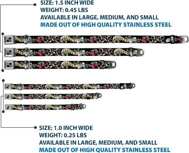 Нашийник Buckle-Down Lucky Black, багатокольоровий, ширина 2,5 см, для обхвату шиї 38-66 см, розмір L (DC-W31238-L)