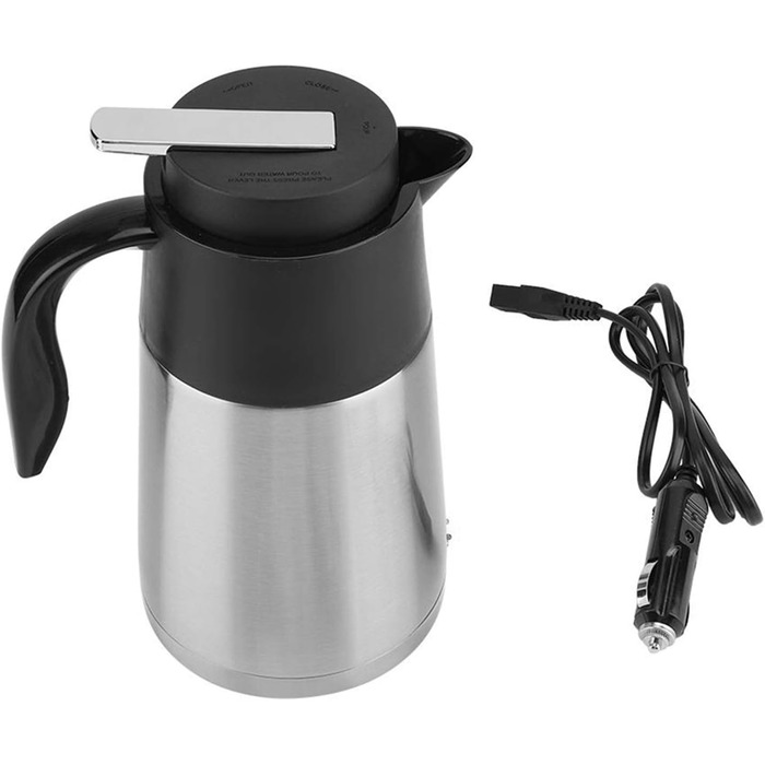 Автомобільний чайник, 1300 мл, нержавіюча сталь, Для кип'ятіння води, кави, сухого молока, яєць - Безпечна конструкція для подорож