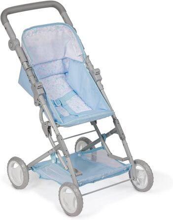 Складна коляска, для ляльок до 45 см, ідеально підходить для ігор та прогулянок, синя з квітковим орнаментом, розроблена Berenguer