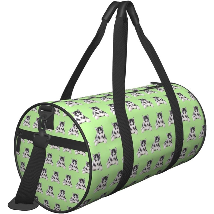 Спортивна сумка, дорожня сумка, милий принт з собачками, сумка для ночівлі, чорна, універсальний розмір, сумка для подорожей