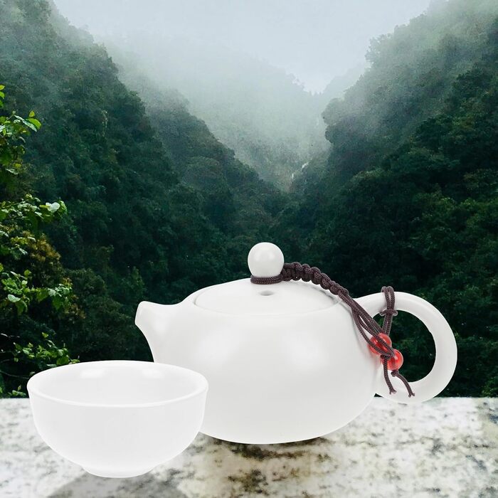 Набір для чаювання Керамічний, жаростійкий, з чайником-термосом для дому та подорожей