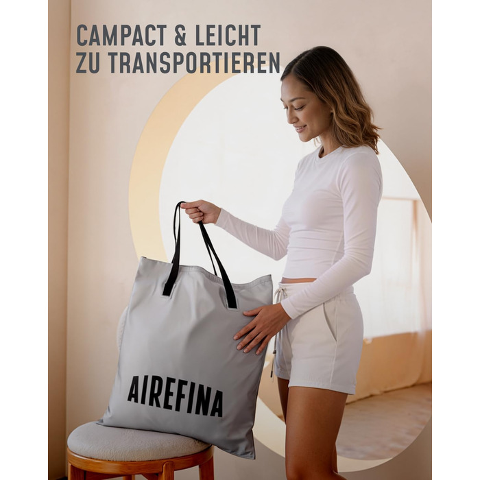 Надувний матрац Airefina для 2 осіб, самонадувальний, з вбудованим насосом, надувається за 3 хвилини, надувний матрац для кемпінгу та домашнього використання, міцне гостьове ліжко - 203 x 152 x 46 см, двоспальне (46 см)