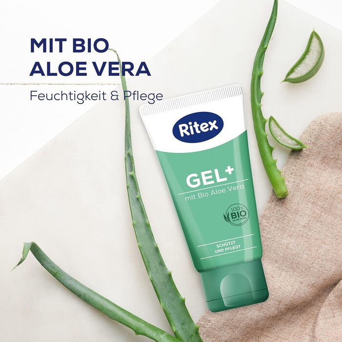 Лубрикант на водній основі Ritex Gel+, з органічним алое вера, 2 x 50 мл