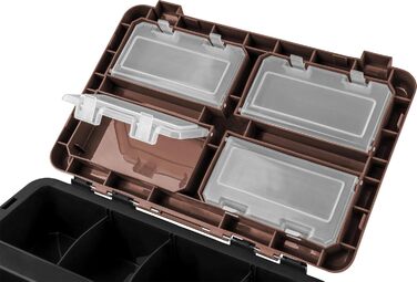 Рибальський ящик-сидіння, ящик для кількох приманок, ящик для сидіння та снастей з системою ременів для перенесення - включаючи 4 пластикові ящики, колір камуфляж-мисливський