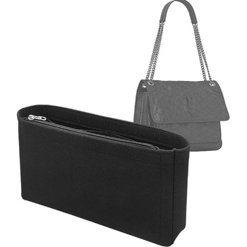 Вставка-органайзер для сумки Lckaey для NiKi22 28 32 Вставка для фінішної обробки сумки 3008black-28 Чорна 9.84*2.75*5.1in