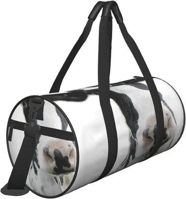 Дорожня сумка з кумедним принтом корівки, чорно-біла, спортивна сумка для чоловіків та жінок, сумка-мішок, спортивна сумка
