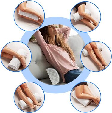 Подушка для колін FARYODI для сну на боці, напівкруглий опорний валик з піни з ефектом пам&39яті, для шиї, колін та сну на боці для полегшення болю в колінах та спині (50 * 20 * 10 см)