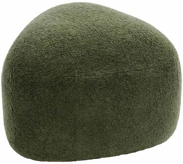 Овальний стілець CLP Alfrisa, м&39який стілець з плюшевою тканиною, м&39яка підставка для ніг для вітальні та спальні, міцний дерев&39яний каркас, колір темно-зелений