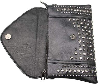 Чорна сумка-клатч Chikencall у готичному стилі з черепом та ланцюжком вінтажна шкіряна сумка через плече для жінок та чоловіків