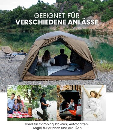 Самонадувальний надувний матрац з високим значенням R, надувне ліжко для 2 осіб, надувний матрац для гостей з мішком-насосом, для кемпінгу, подорожей та використання на свіжому повітрі (132 201 см)