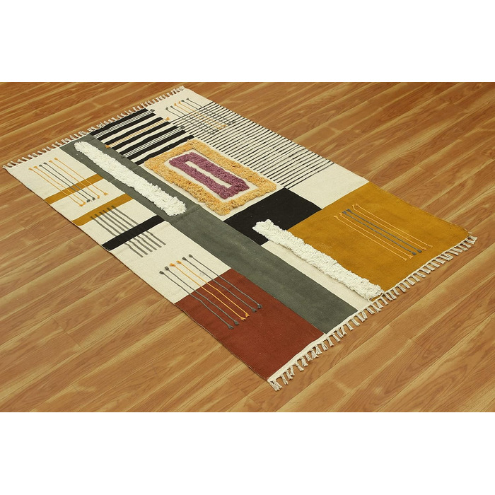 Килимок прямокутний, прямокутний, бавовна, Дуррі, геометричний килим кілім, для приміщень і вулиці, плоске плетіння, килимки для с