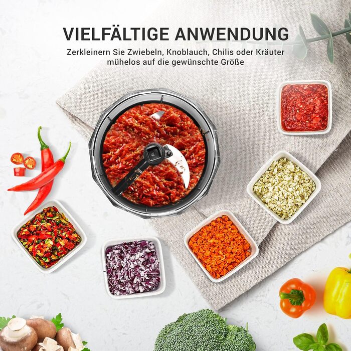 Овочерізка для овочів та цибулі - подрібнювач фруктів на 1 л вручну та без BPA Чорний для нарізки цибулі Часник Багатофункціональн