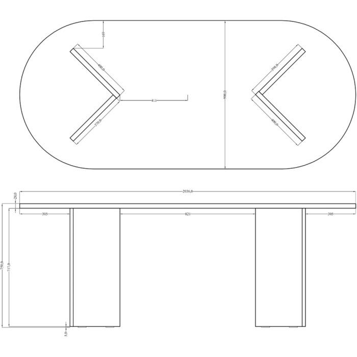 Овальний обідній стіл Selsey OVO, 90 x 204 см Обідній стіл, Кухонний стіл, Горіх Вісконсин