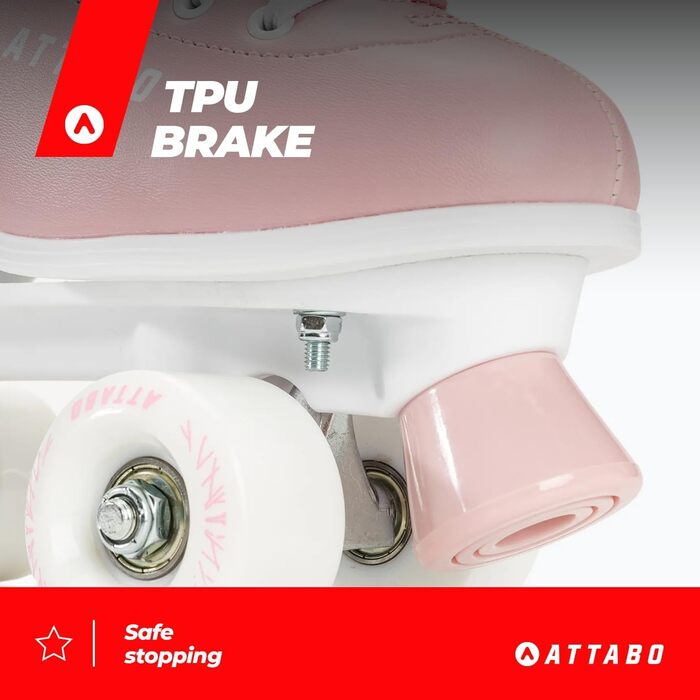 Жіночі роликові ковзани ATTABO Serena, розмір 36-41 EU, регульований розмір, алюмінієві ковзани ABEC-3, шкіряний верх, захист пальців, безпечне гальмування, точна посадка, колеса 82A, 39