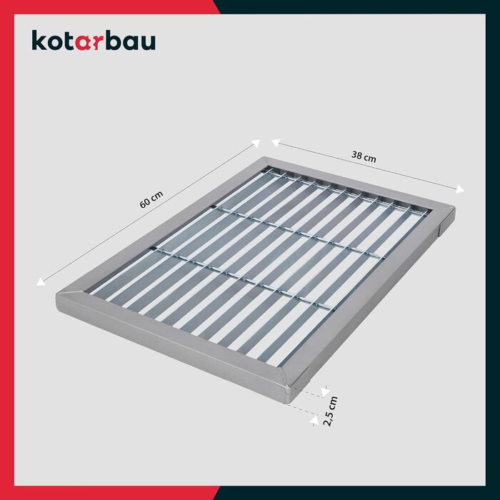 Килимок для вулиці KOTARBAU 60x40 см, Оцинкований метал, Вхідний килимок, Килимок для внутрішніх дверей, Вуличний килимок, Килимок для передніх дверей, Килимок для дверей, Килимок для бруду, Вулічний килимок для дверей, 60 x 40 см