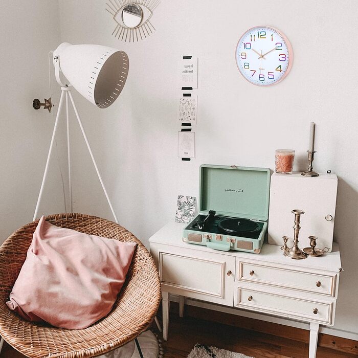 Настінний годинник Lafocuse 3D Numbers Кольоровий безшумний настінний годинник Rosegold, 30 см сучасний без шуму цокання, легко чи