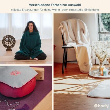 Ковдра для йоги Бодхі Ковдра ASANA М&39яка та тепла пухнаста ковдра Ковдра для медитації для Шавасани Флісове покривало з вишивкою лотоса Ковдра для дивана та пледа 150 x 200 см (темно-баклажановий)
