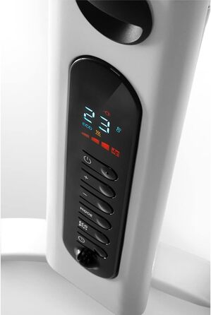 Конвекторний обігрівач De&39Longhi HSX Slim Style HSX4320E - Тепловентиляторний обігрівач з 3 режимами нагріву для швидкого нагрівання, цифровий термостат для контролю температури, 24-годинний таймер, ручки для перенесення, функція захисту від замерзання,