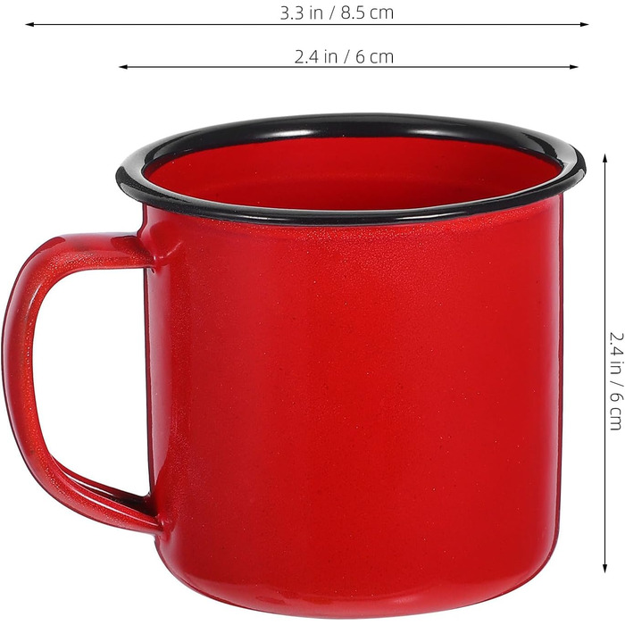 Набір з 4 емальованих кавових чашок Tofficu з ручками, кольорові чайні чашки для гарячих і холодних напоїв в офісі та кемпінгу