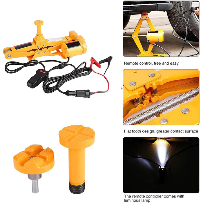 Електричний домкрат VOBOR 3T 12V, гідравлічний домкрат з електричним ударним гайковертом, портативний домкрат для заміни шин для вантажівки седан Ремонт гаража