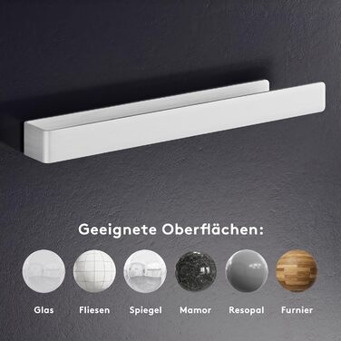 Полотенцесушитель без свердління - Монтажна стрічка TESA та надвелика клейка поверхня - Алюмінієвий полотенцесушитель для приклеюв