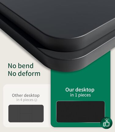 Стільниця MAIDeSITe 160x80 см, товщина 25 мм - Стабільна офісна стільниця своїми руками ідеально підходить для столів з регульованою висотою, чорного кольору, 160 x 80 см