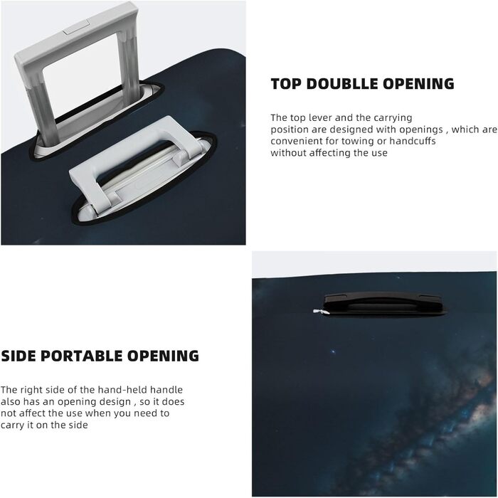 Чохол для валізи Галактична ніч, міцний захист для багажу розміром 45.7-81.3 см, чорний, великий розмір