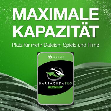 Внутрішній жорсткий диск Seagate Barracuda Pro 12TB ST12000DM0007 3,5-дюймовий настільний жорсткий диск, SATA3, 7200 об/хв, 256 МБ кеш-пам'яті (відновлений)