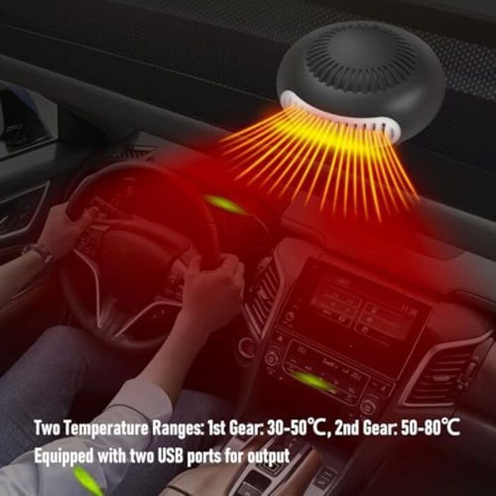 Обігрівач на батарейках з двома USB-портами, двома режимами температури та гнучким регулюванням кута для BAT609, BAT609G та BAT610G.