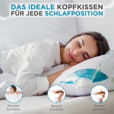 Пухово-пір&39яні подушки, 40x80 см, комплект з 2 шт., 3 камери (750 грамів) - сертифіковано Oeko-Tex 100 натуральний продукт у чохлі з чистої бавовни, подушка для сну Ultra Comfort, 2 шт. (1 упаковка), 3 камери, 40x80 см