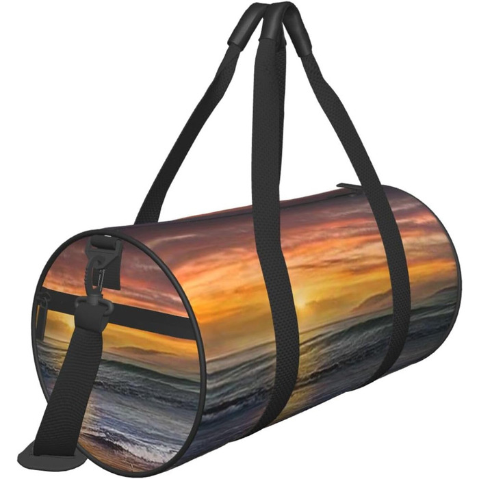 Спортивна дорожня сумка Bodybuilding Evolution великої місткості, легка та міцна, ідеальний подарунок для походів, відпочинку, ділових поїздок та іншого, дизайн Захід сонця на пляжі, універсальний розмір