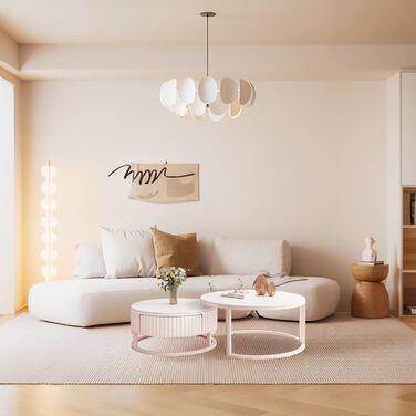 Круглий білий журнальний столик, набір із 2 сучасних столів для вітальні, круглий мармуровий журнальний столик із місцем для зберігання, дерев&39яний бічний столик, білий металевий каркас, гніздові столики для вітальні, спальні, офісу