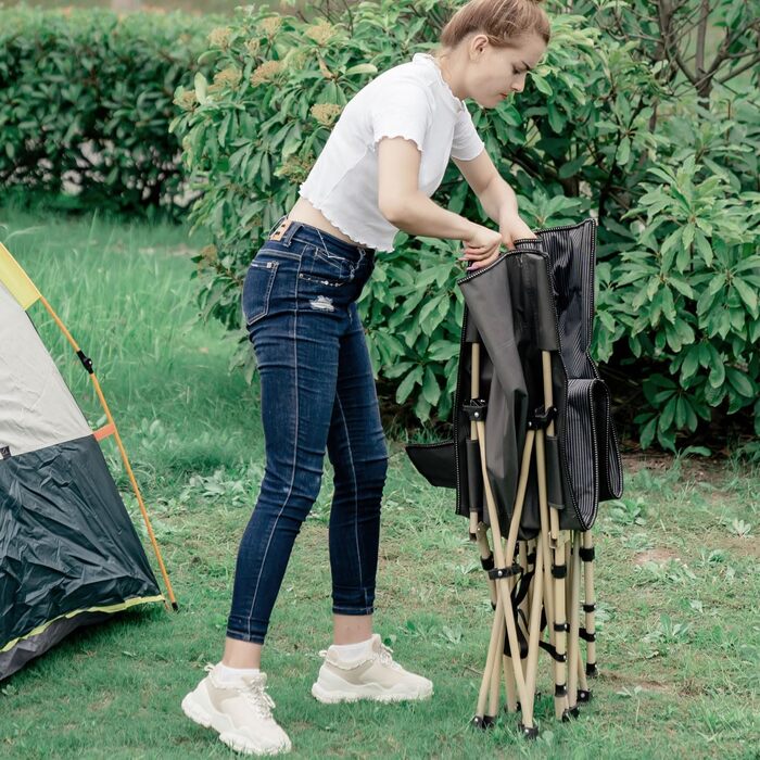 Розкладне ліжко для кемпінгу, розкладне гостьове ліжко до 200 кг, надзвичайно широке розкладне ліжко для використання на свіжому повітрі, в саду та в приміщенні