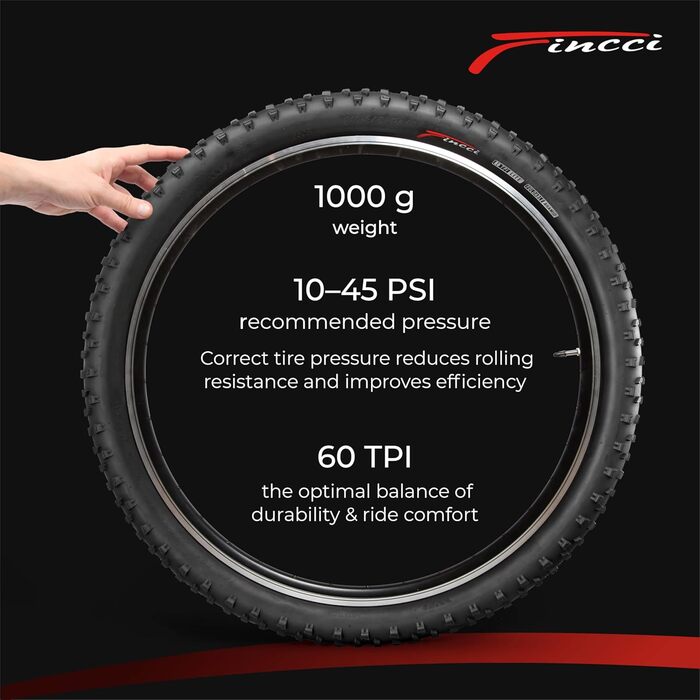 Велосипедні покришки Fincci MTB (29x2.6 дюйма) для бездоріжжя та бруду