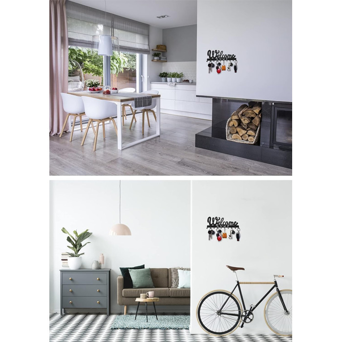 Дошка для ключів SirHolder сучасна, гачок для ключів Welcome Home, настінна підставка для ключів, вішалка для ключів з 10 гачками,