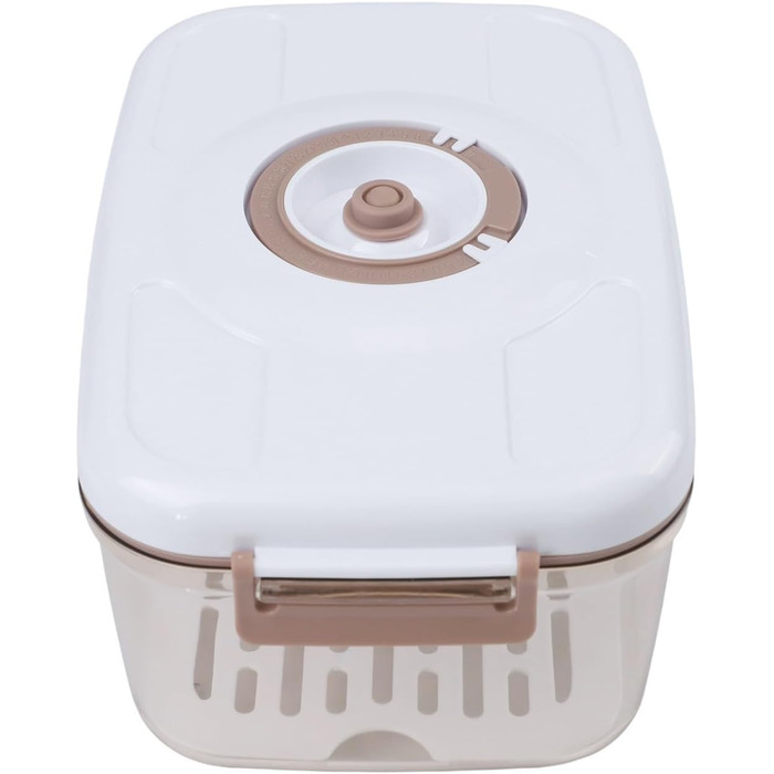 Герметична контейнер-вакууматор з кришкою, що не протікає, сумісний з вакуумним насосом для тривалого зберігання свіжості, великий об'єм (2,1 л)