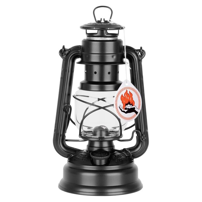 Ліхтар Feuerhand Storm Baby Special 276 Matte Black - Для саду, кемпінгу та балкону - традиційна гасова лампа - з часом горіння 20 годин - Зроблено в Німеччині