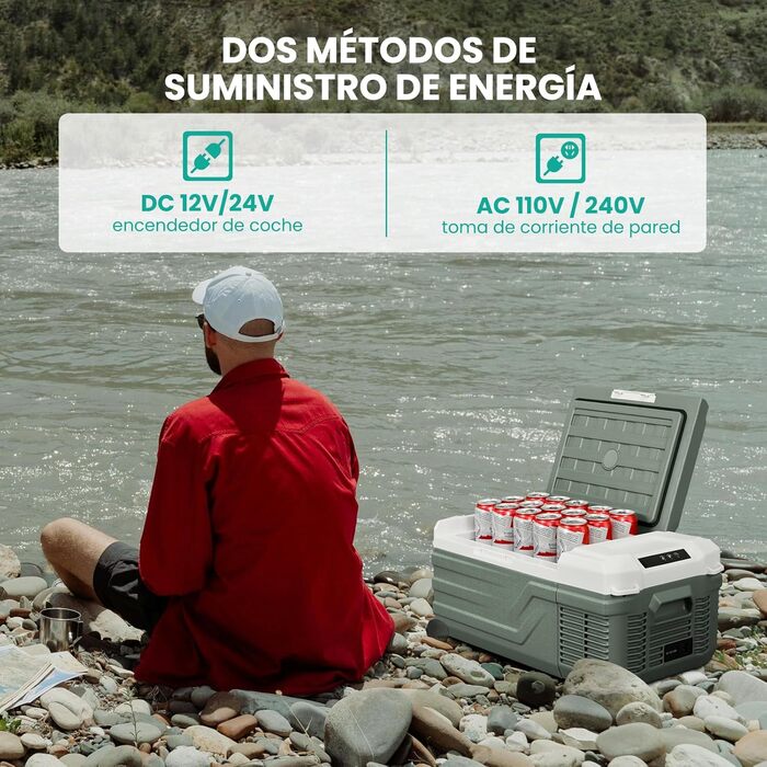 Портативний електричний холодильник 15 л, автомобільний холодильник 12/24 В постійного струму 100 240 вольт змінного струму автомо