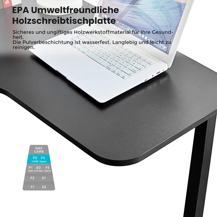 Ергономічний кутовий стіл EUREKA, 155x110 см, ігровий стіл, L-подібний комп&39ютерний стіл для студії та домашнього офісу