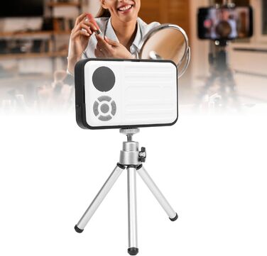 Світлодіодний кемпінговий ліхтар із зарядкою Type-C, портативний кемпінговий ліхтар для намету, двоколірне підсвічування для прямих трансляцій та використання на вулиці, водонепроникний IP63 (чорний та білий)