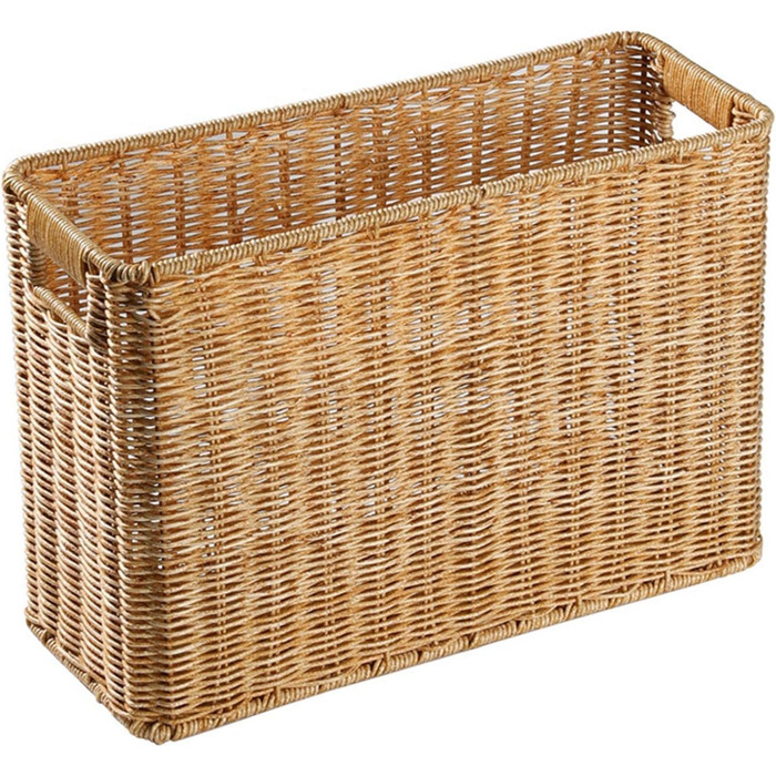 Багатофункціональний кошик для журналів Baoblaze з ротанга, що нагадує кошик, для вітальні, світло-коричневий