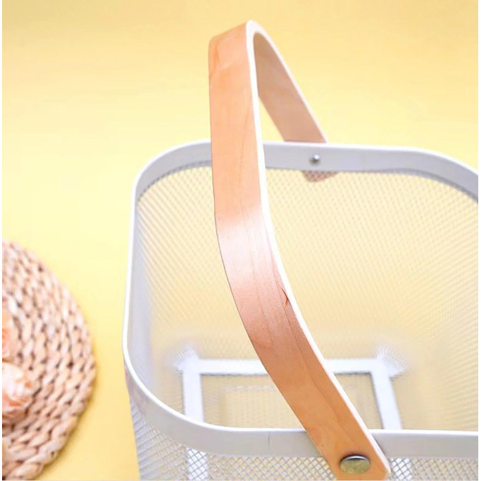 Дротяний кошик з ручкою, кошик для перенесення в стилі лофт, кошики для садового врожаю, квадратний кошик для зберігання, для ванної кімнати, кухні, пікніка, 2 предмети, 18 x 24,5 x 24,5 см (чорний)