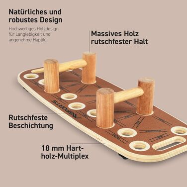 Дерев&39яна дошка для віджимань MSPORTS преміум-класу з роликом багатофункціональна дошка для віджимань для тренувань пресу, балансу та сили 15 положень хвата, міцні ручки, протиковзке покриття, фітнес-обладнання для домашнього спортзалу