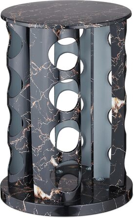 Карусель для спецій Relaxdays з 16 баночками для спецій, зі вставкою-шейкером, обертовий, багаторазовий блок для спецій, мармуровий вигляд, чорний