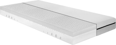 Матрац Irisette Smart 2 в 1 Duo з 7-зонним холодним пінополіуретаном, рейтинг тесту Stiftung Warentest 1.9 (випуск 02/2024), рівні жорсткості Duo H3 та H4, 90 x 200 см, сертифікований Oeko-Tex