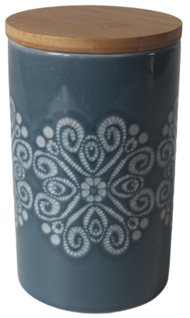 Банка Ornament, керамічна, з бамбуковою кришкою, 0,7 л