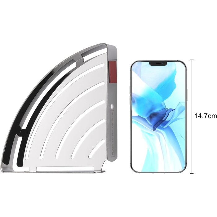 Полиця для душу DUFU Кутова полиця, полиця для душу без свердління Полиця для ванної кімнати з нержавіючої сталі SUS304, самоклеючий кошик для душу, кутовий органайзер для ванної кімнати, тримач для шампуню з 4 гачками для душу (срібло-2 шт.)