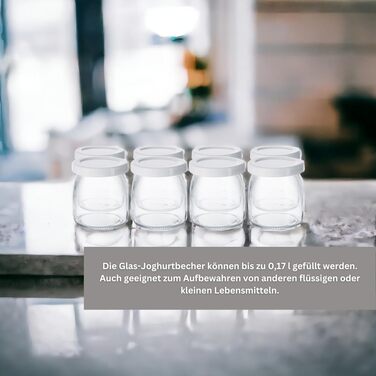 Скляних контейнерів для йогурту з кришкою в наборі, об'єм на склянку приблизно 0,18 літра, легко миється, підходить для JM 3, 8