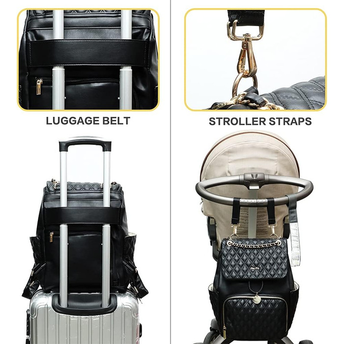 Сумка для пеленання дитини Рюкзак для пелюшок Шкіряні сумки для пелюшок з пеленальним килимком Стьобані дитячі сумки для мами і та